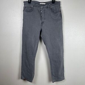 Levis Wedgie Straight Gray High Rise Button Fly‎ Jeans Womens 32x28